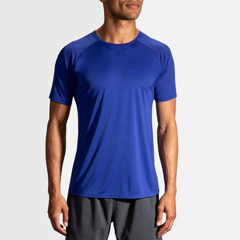 Brooks Stealth Mens Short Sleeve Running Shirt Ireland Blue (AZXI-07163)